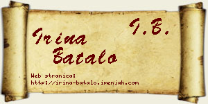 Irina Batalo vizit kartica